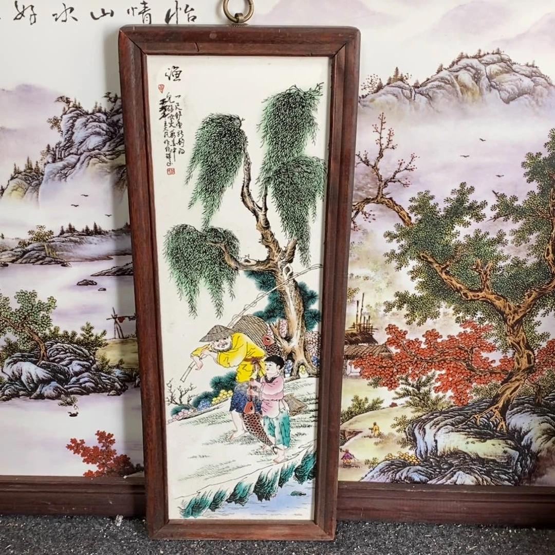 瓷片53*21 景德镇瓷板画柴窑烧制