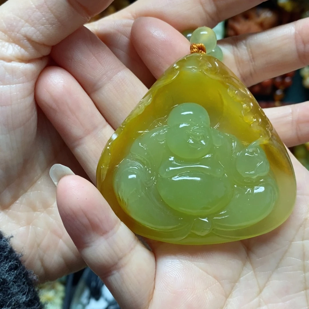 岫玉吊坠(赠链)未镶嵌半*闲