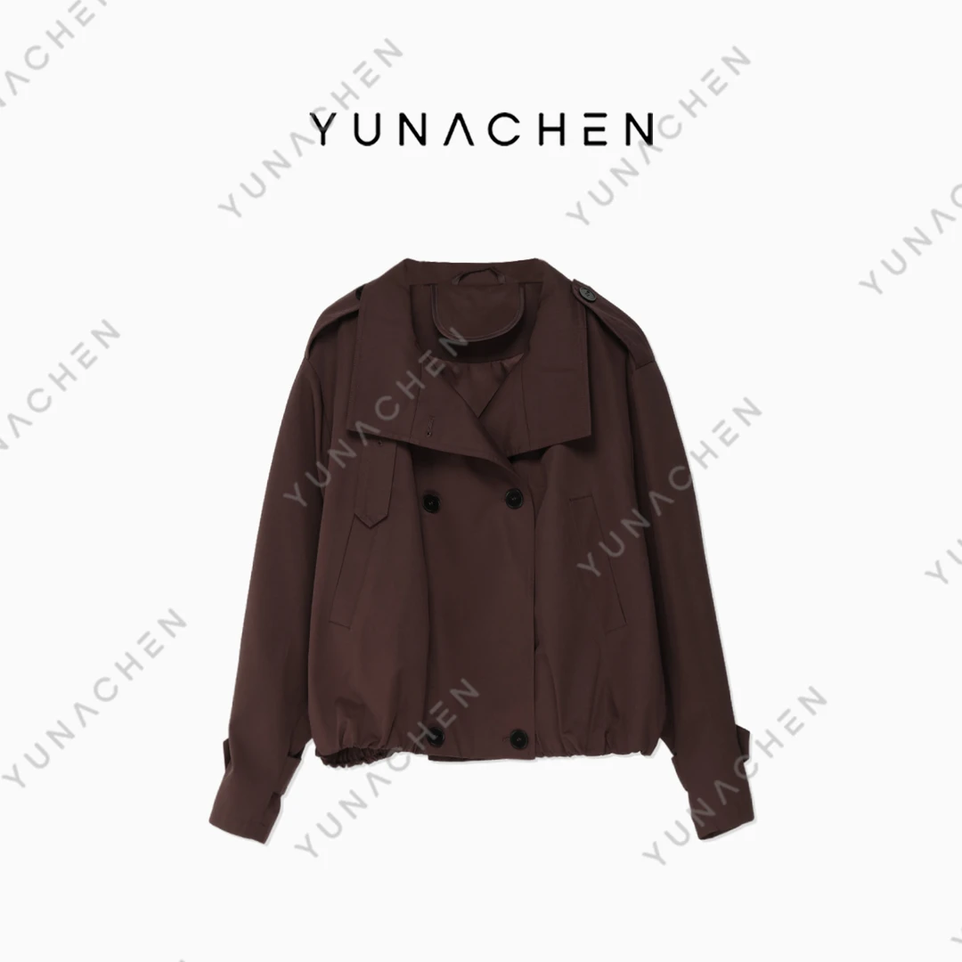菠萝宝宝【笙旭】H15 时尚气质收腰短款风衣外套上衣女外套746-A072