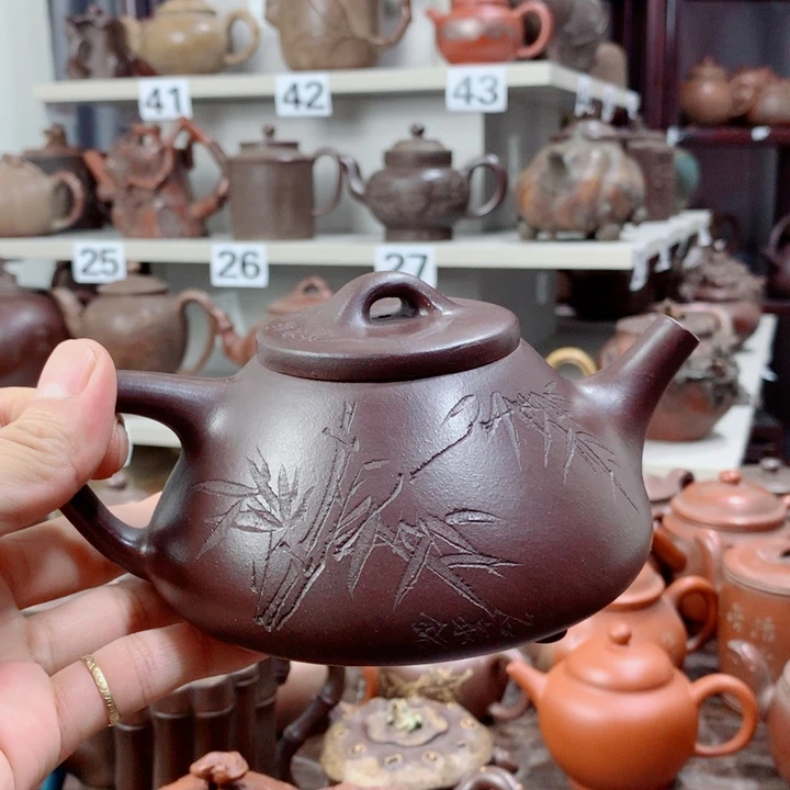 茶壶紫砂宜兴紫砂壶子冶石瓢壶
