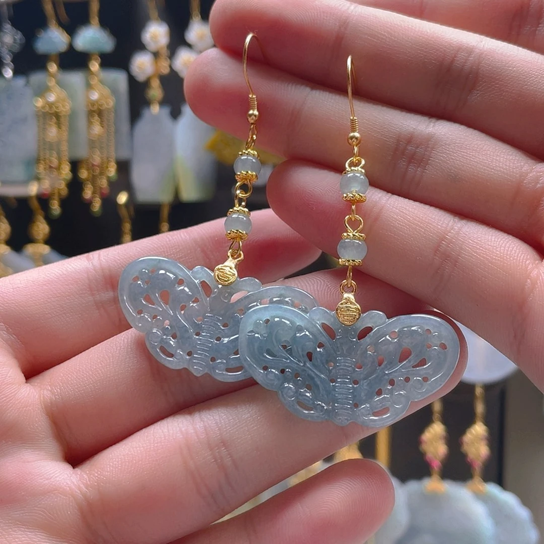 翡翠未镶嵌耳饰翡翠