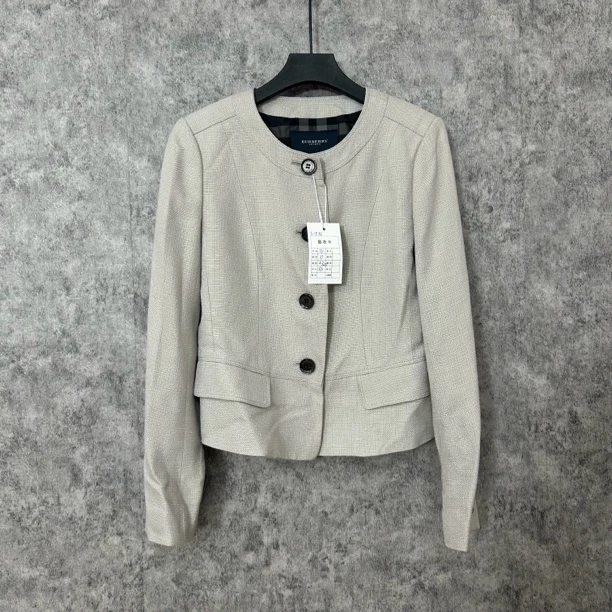 95新 BURBERRY/博柏利 Burberry灰色圆领短款外套