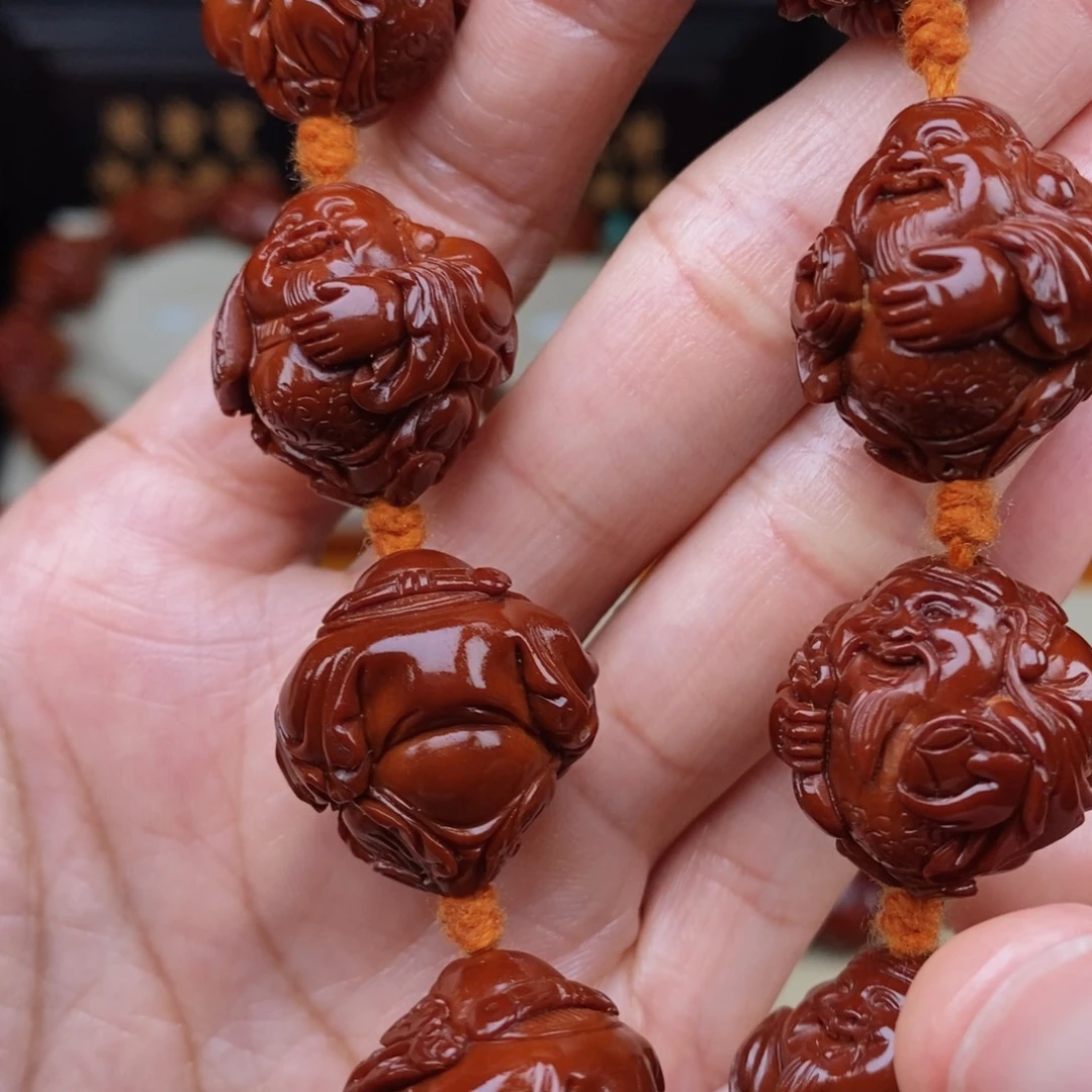 包***吊坠橄榄核八宝财神