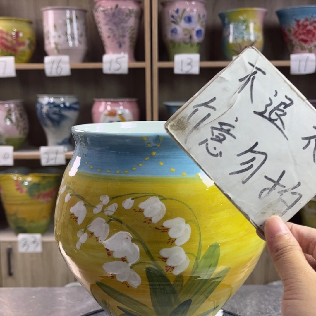 婷***】景德镇陶瓷花盆花盆打瑕疵