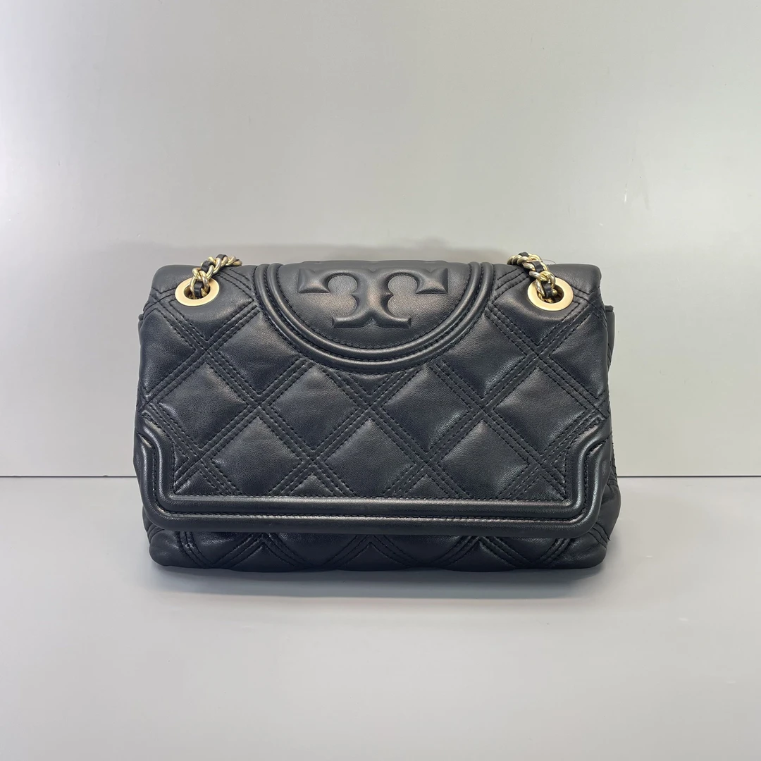 90新 TORY BURCH/汤丽柏琦 媚姐/黑色大号链条包27*19*9cm