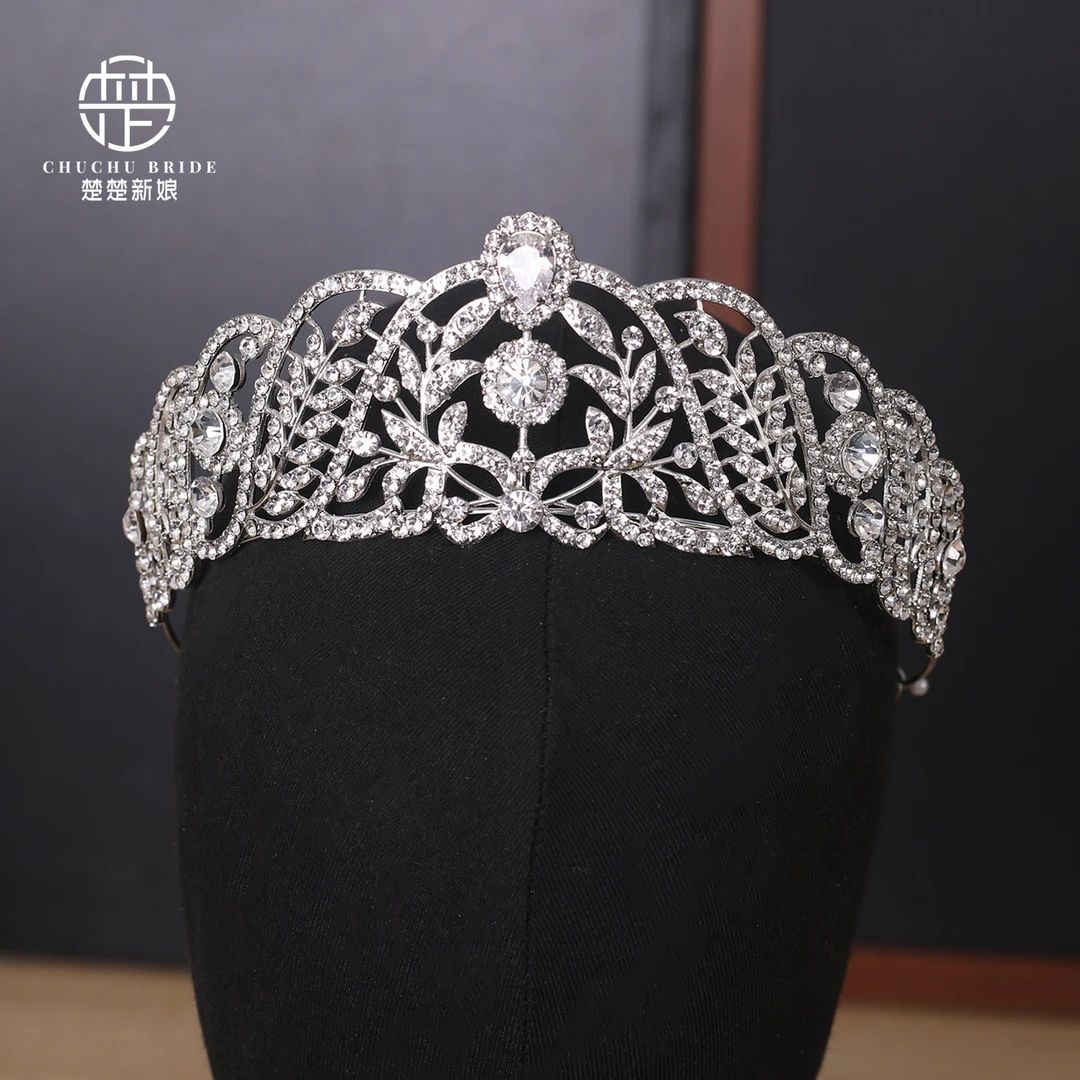 奢华高级新娘皇冠头饰超闪王冠发饰主婚纱晚礼服公主生日走秀配饰