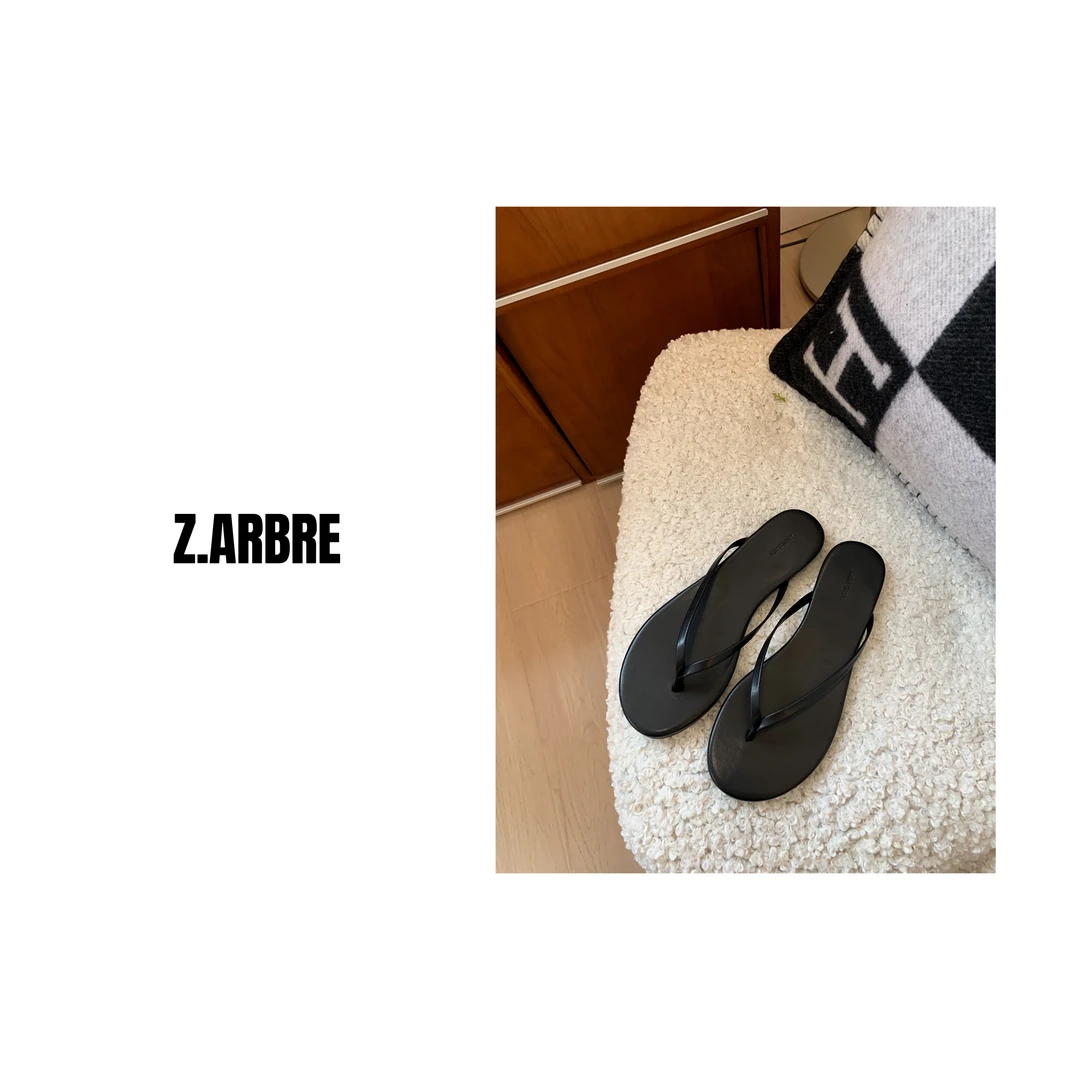 Z.ARBRE 意大利制鞋工艺 夏日头层牛皮夹脚凉拖女