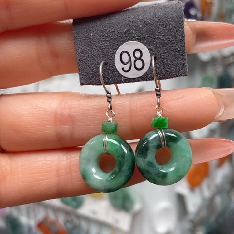 【闪购商品】翡翠耳饰银S925镶嵌耳饰