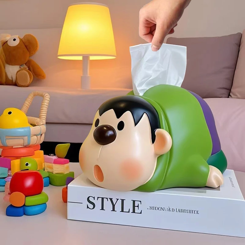 卡通可爱胖虎纸巾盒家用客厅轻奢高档房间高级感抽纸盒餐桌面摆件