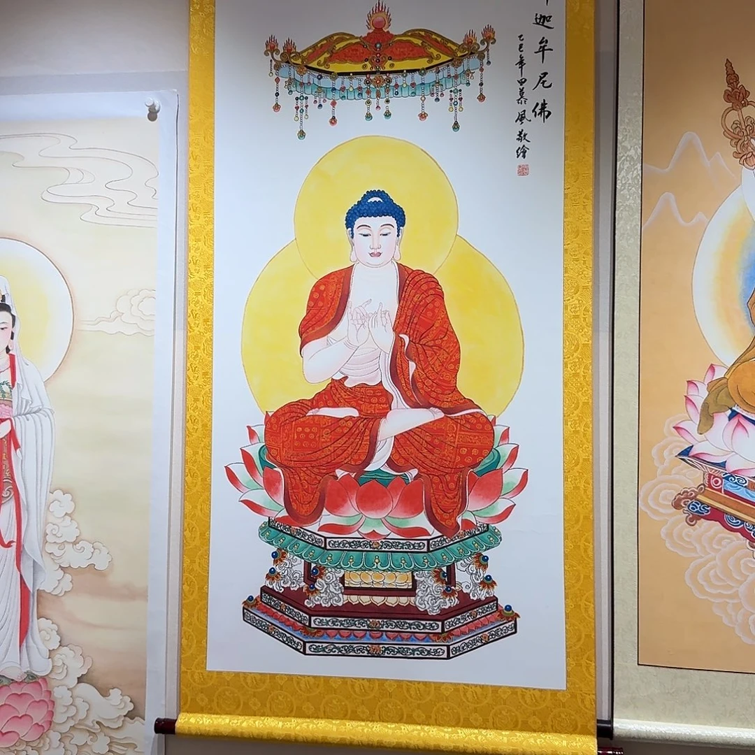 南***.国画释迦摩尼佛一副