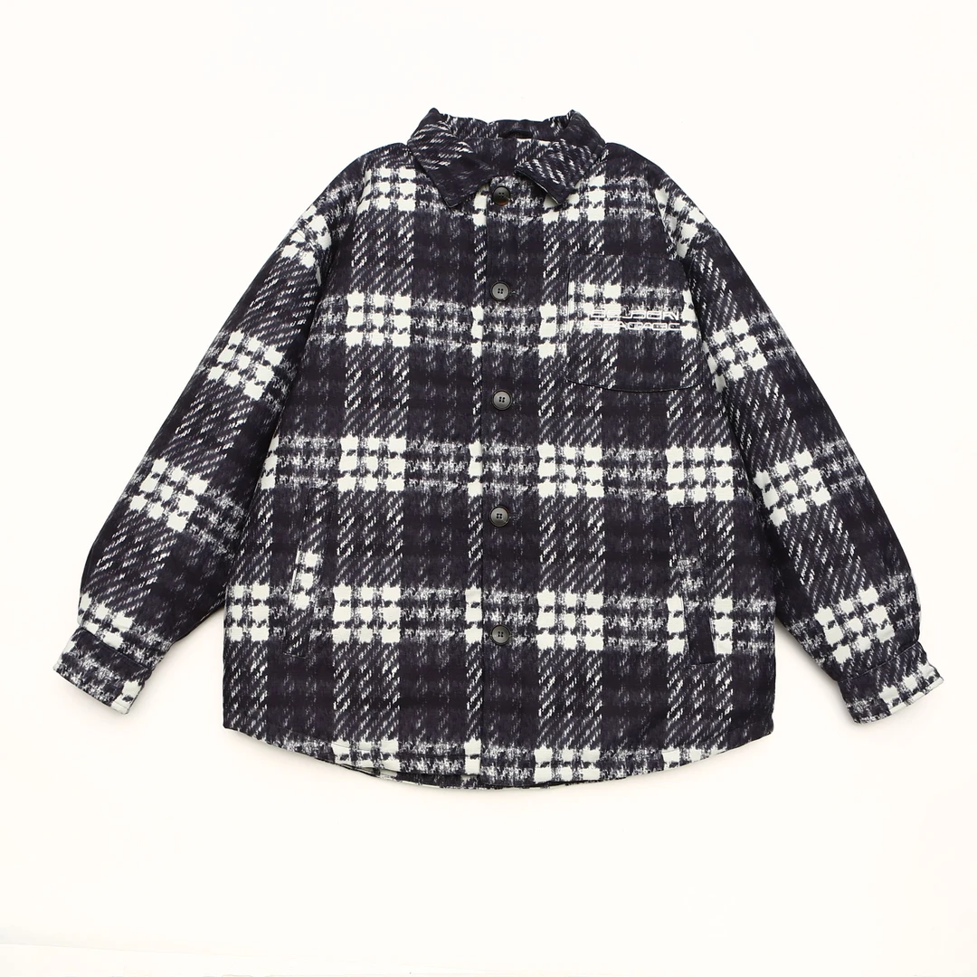 90绒THEPANG潮牌大码男装冬季上新翻领格纹衬衫版加肥加大羽绒服