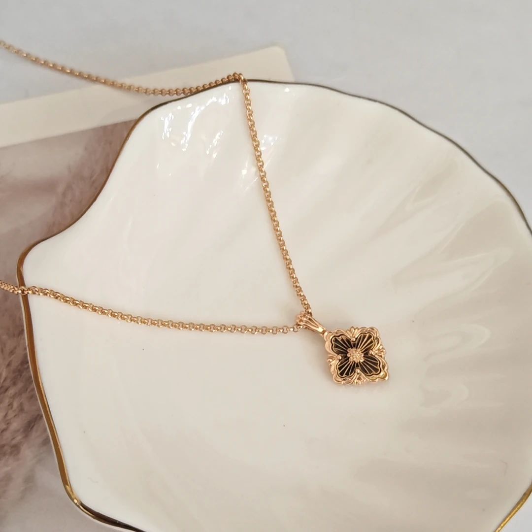 99新 BVLGARI/宝格丽 布契拉提Opera项链（黑）/K玫/#43cm/23年盒证
