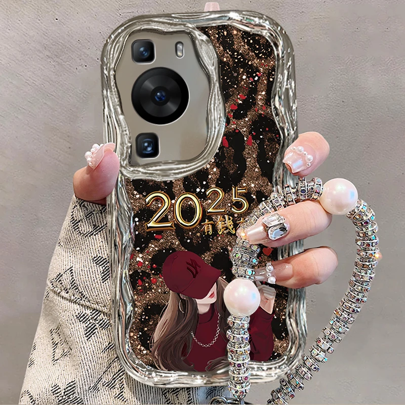 适用于【华为】P60/P60Pro高级感豹纹有钱有你新年网红女款手机壳