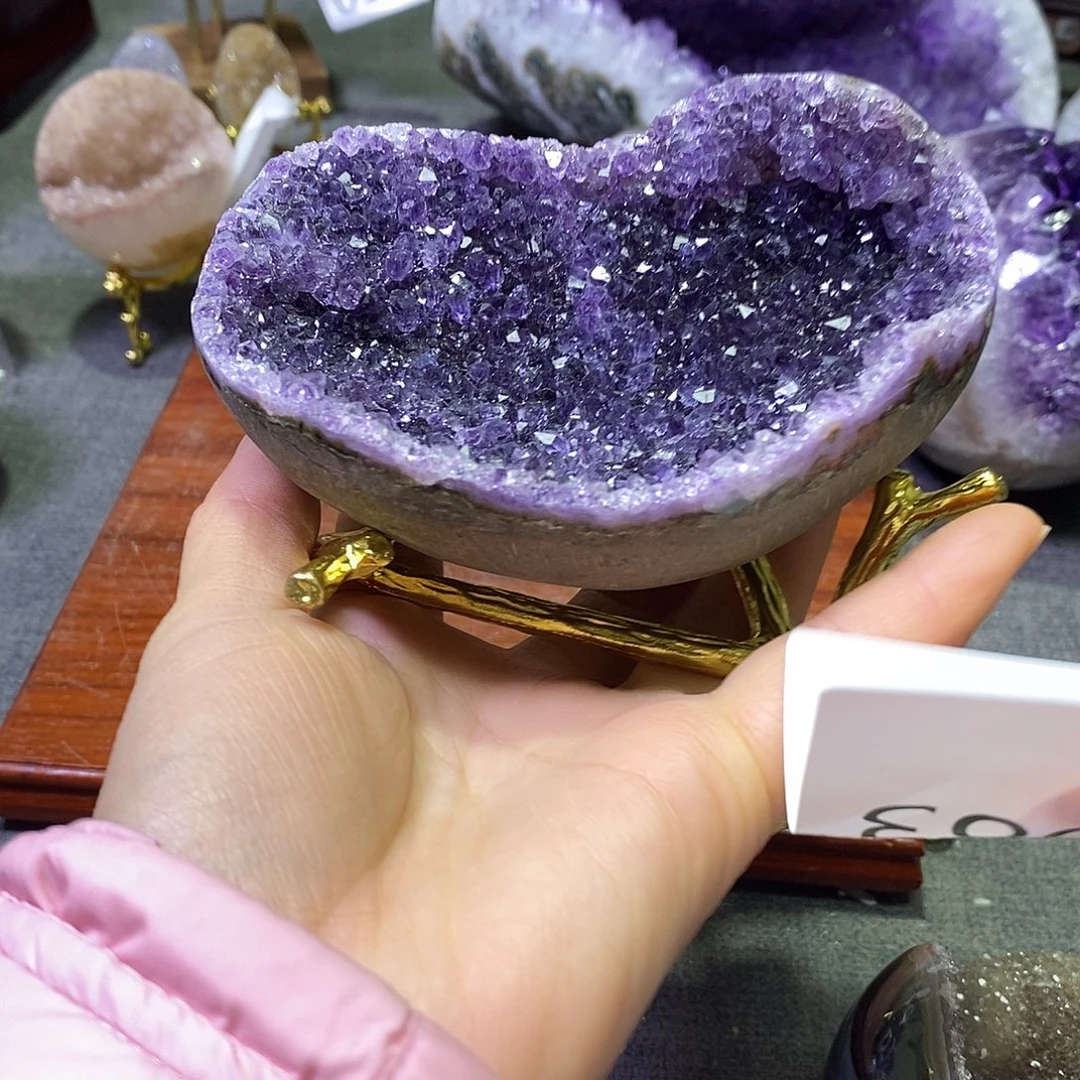 未镶嵌紫晶珠宝半成品