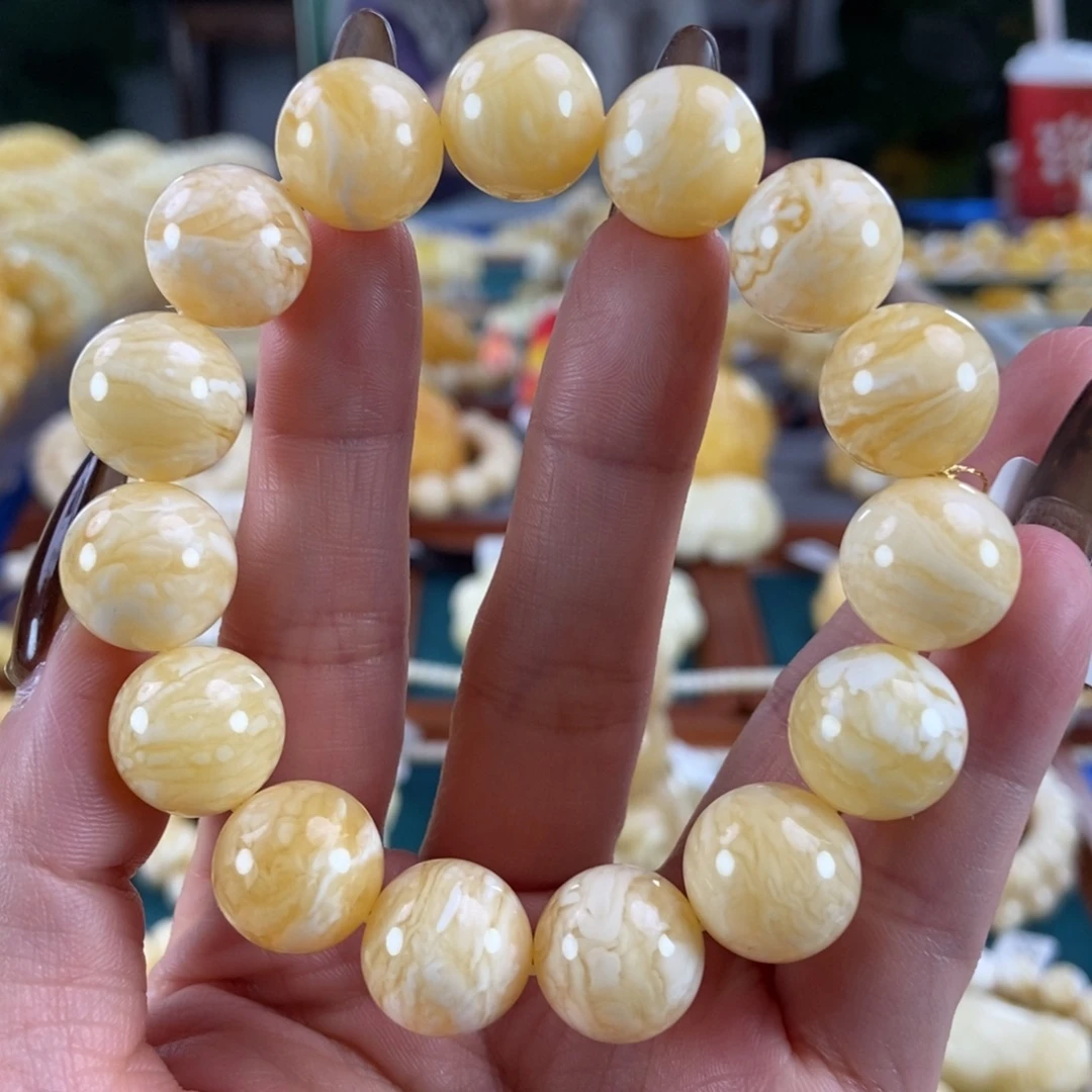 琥珀未镶嵌珠宝奇石14圆珠24.03