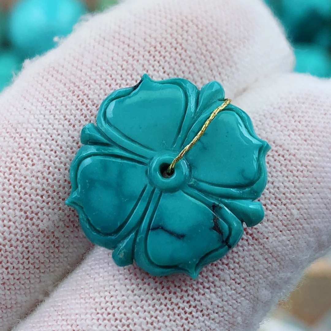 未镶嵌绿松石珠宝奇石19.8*3.7mm