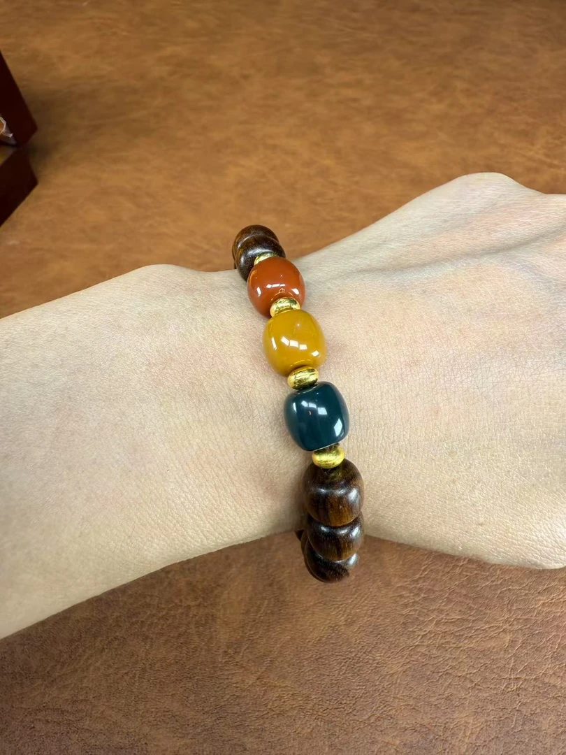 Y853-非洲黄花梨手串2【无礼盒】