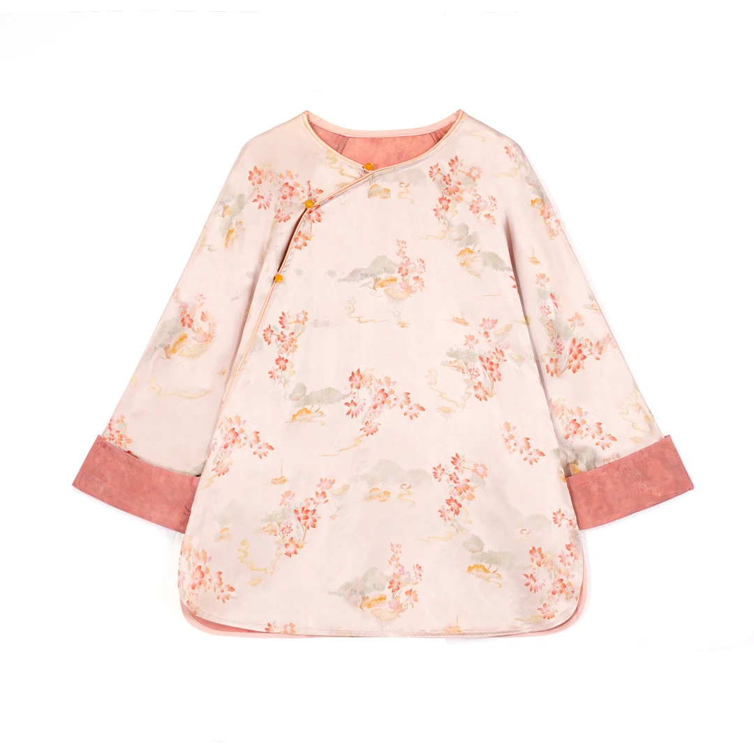 （莫惊春）2025新款红色改良中式茶服春夏季女装宽松上衣FB2501271