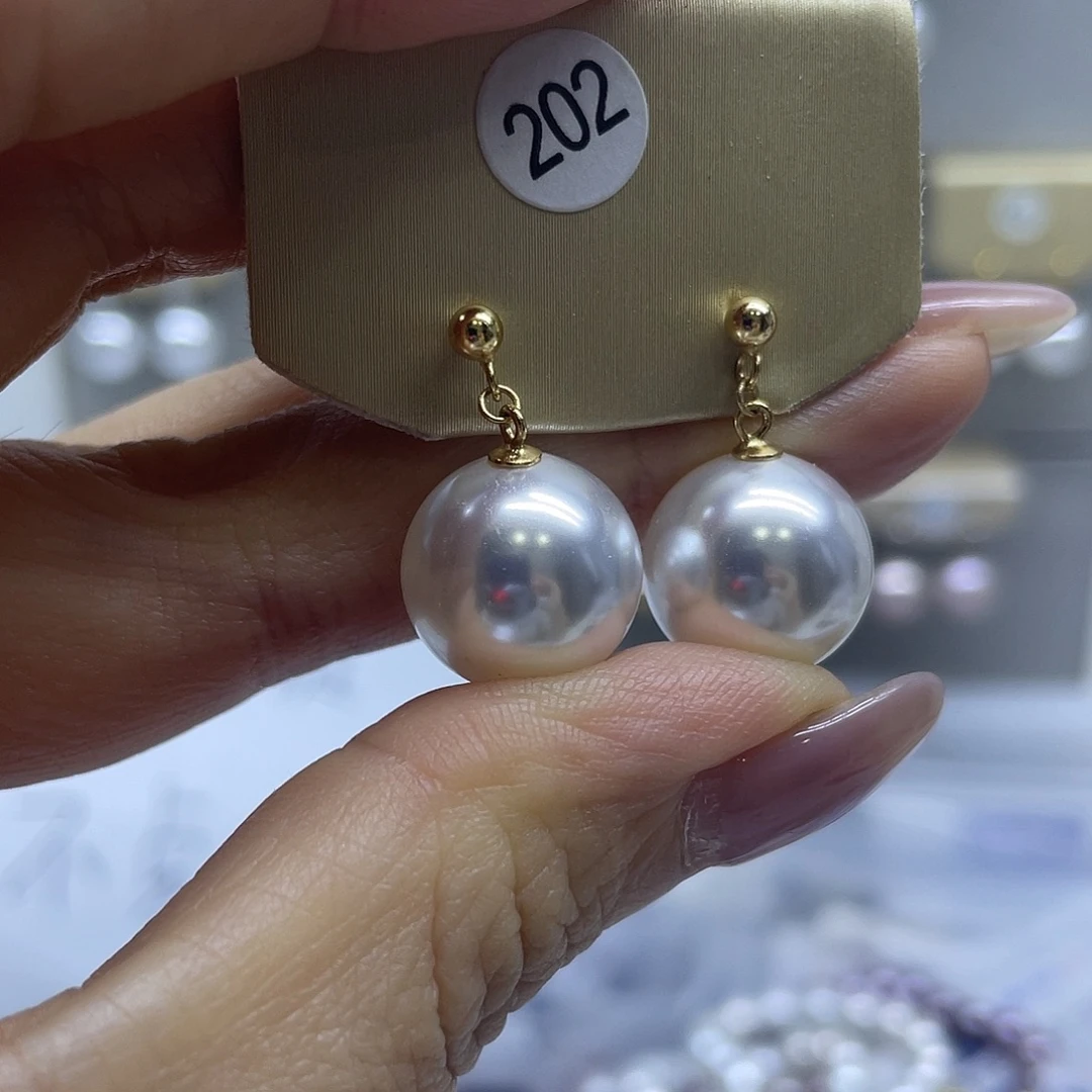 银S925镶嵌淡水珍珠耳饰