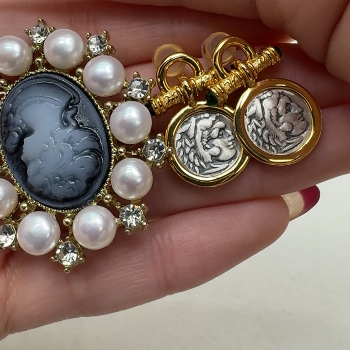 拼合珍珠（马贝珠）耳饰未镶嵌