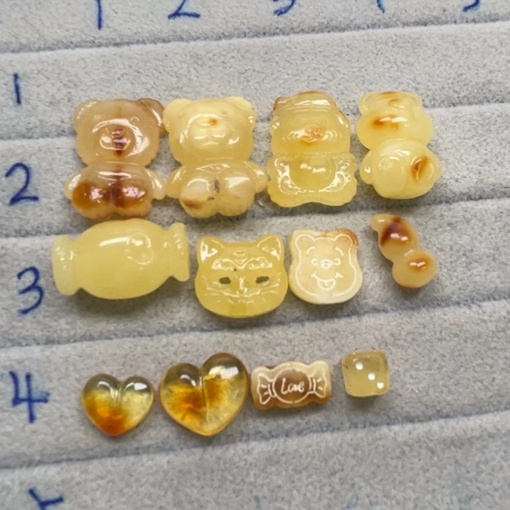 裸石琥珀未镶嵌苦**涩天然蜜蜡配件