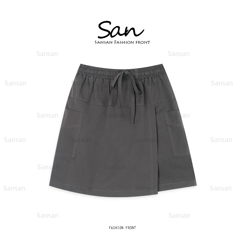 【SANSAN】松紧百搭高腰显瘦轻奢短裙休闲百搭裙子DY-50065