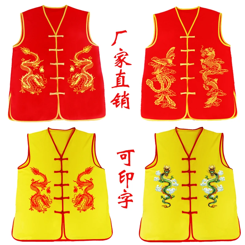 透气中国风单排扣薄款常规款背心喜庆演出服慵懒风中国红民族风