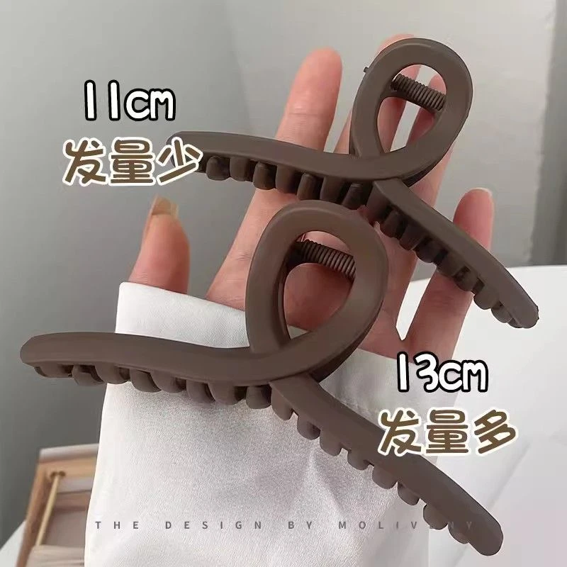 磨砂交叉抓夹大号发夹头饰鲨鱼夹盘头发抓夹气质网红百搭黑色发卡