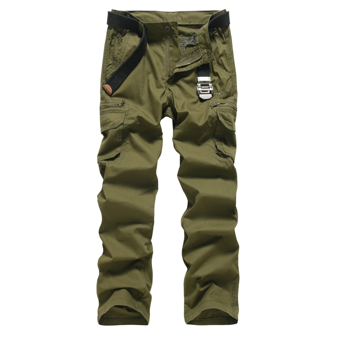 长裤大码直筒裤子户外宽松直筒裤男吸汗透气多口袋春夏休闲裤