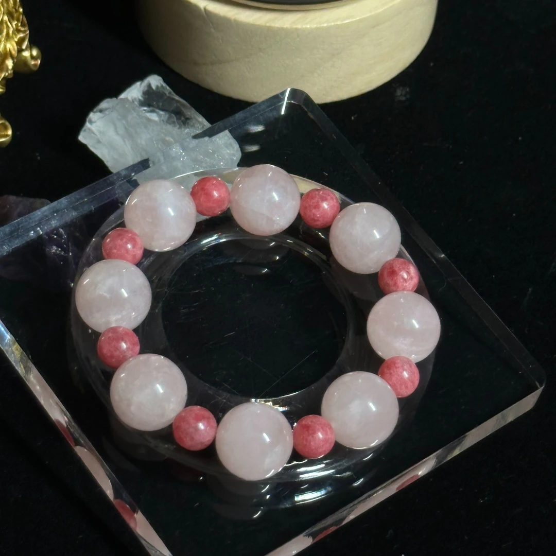 【玫瑰的故事】蔷薇辉粉水晶手串配证书礼盒装