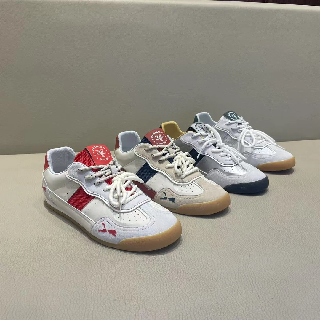 【标准码】国潮新款皮网拼接轻便百搭潮流男士时尚休闲潮鞋舒适潮流