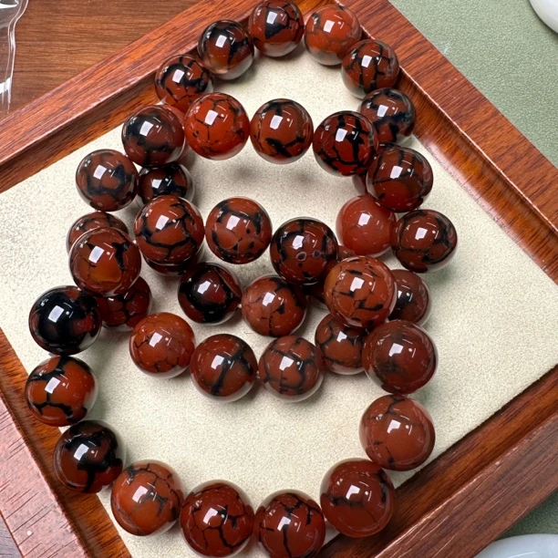 【艺品堂】14mm 赤血龙纹手链 圆珠手链 多样性发一