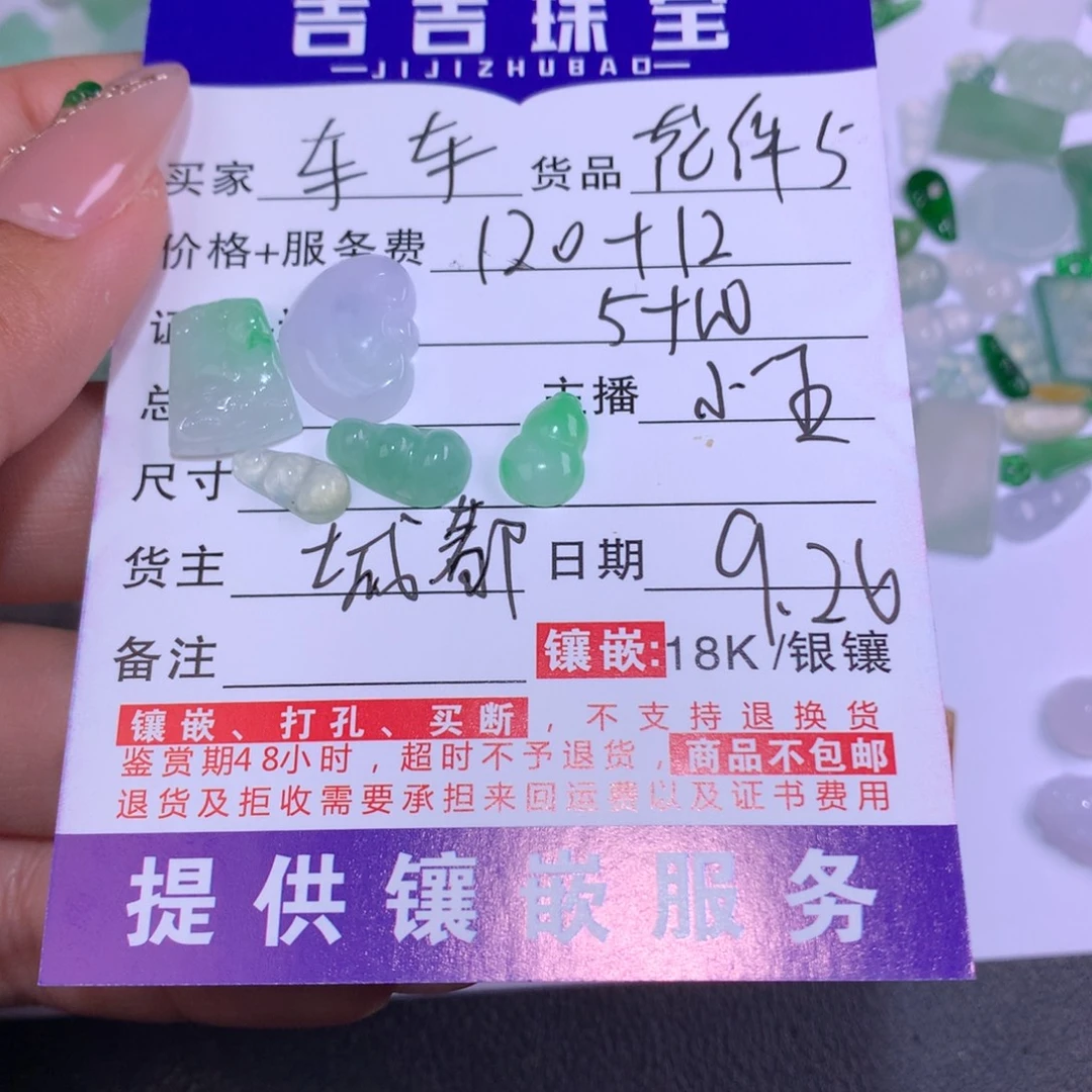车***️翡翠未镶嵌颈饰花件