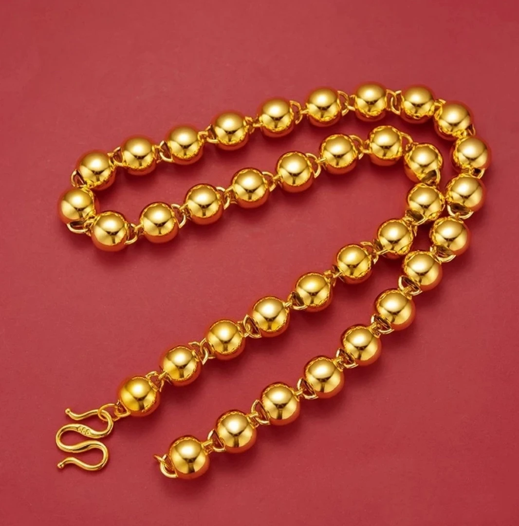 小陈补贴 精品系列十m金黄圆珠项链