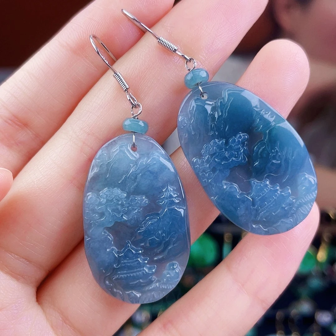 翡翠未镶嵌耳饰饰品