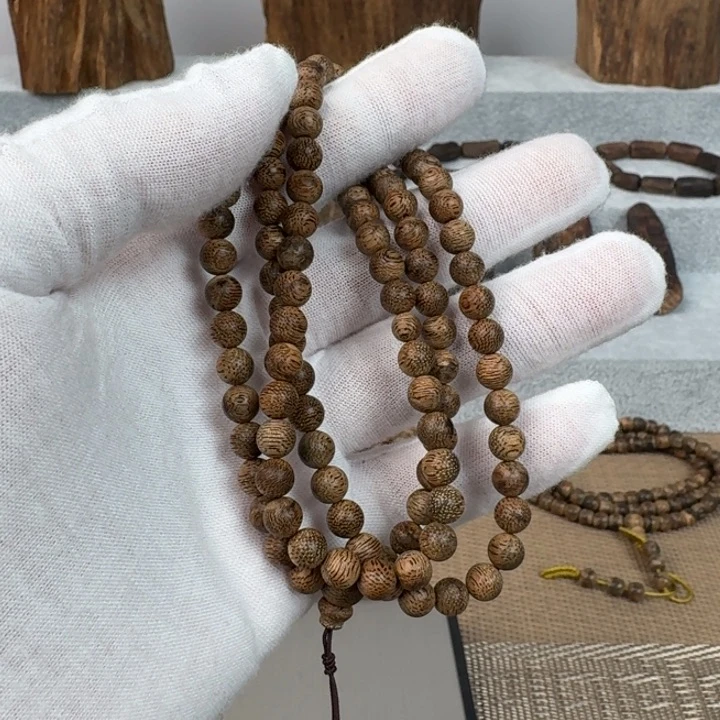 沉香手串菩萨棋9分沉多圈沉香手串0.6规格12.9克