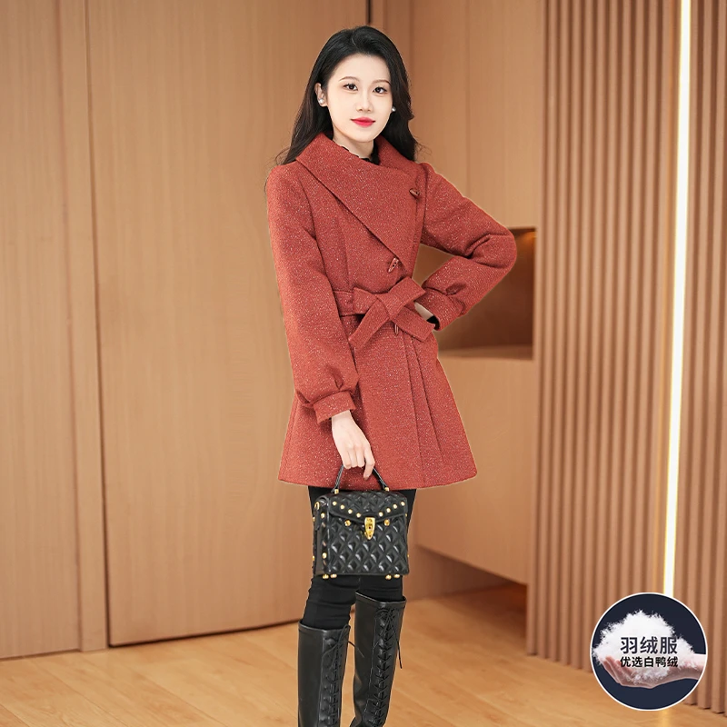 优雅新款气质时尚大气减龄休闲收腰显瘦羽绒服23823-LS