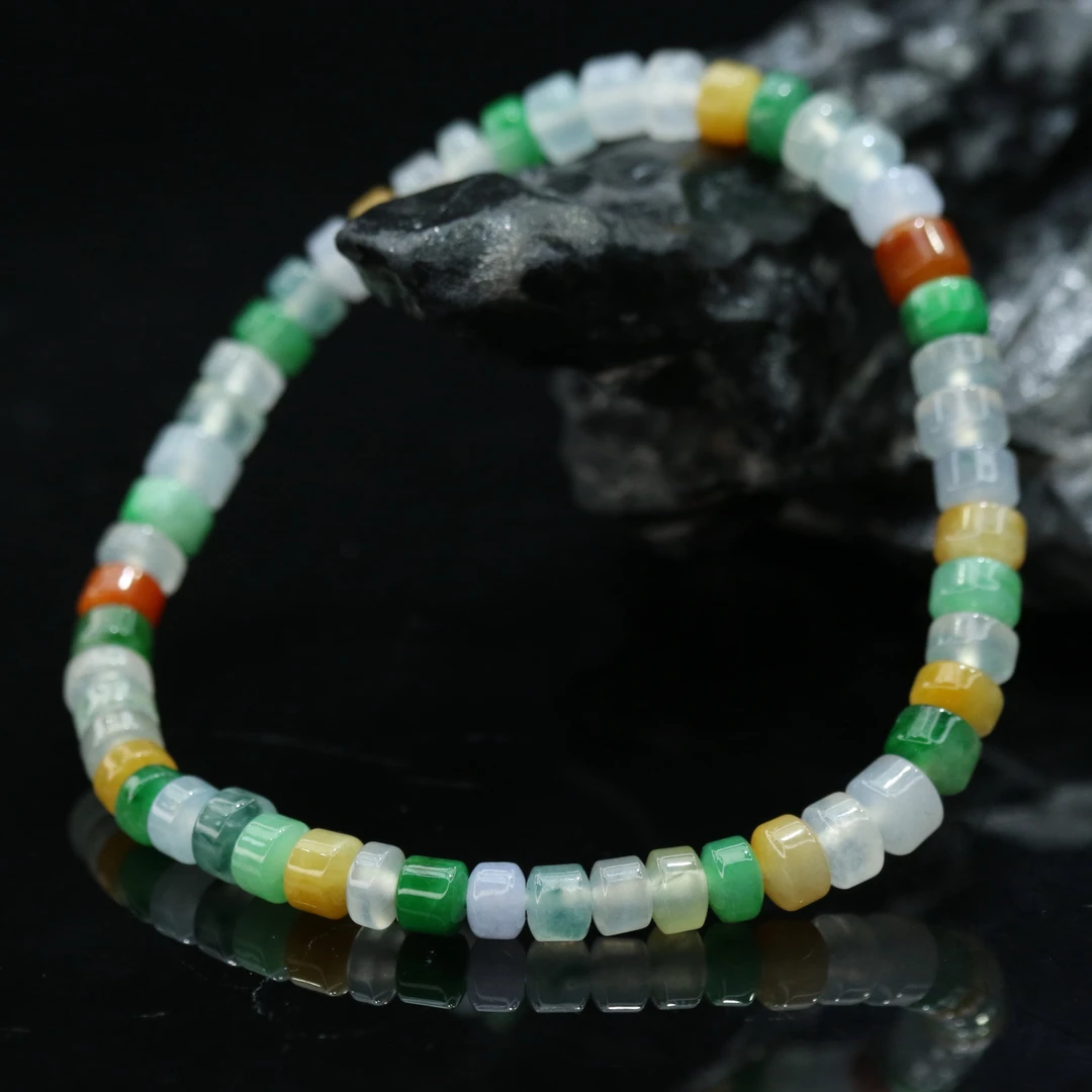 FC5天然缅甸翡翠A货多宝算盘珠手串/800052/保利厦门拍卖