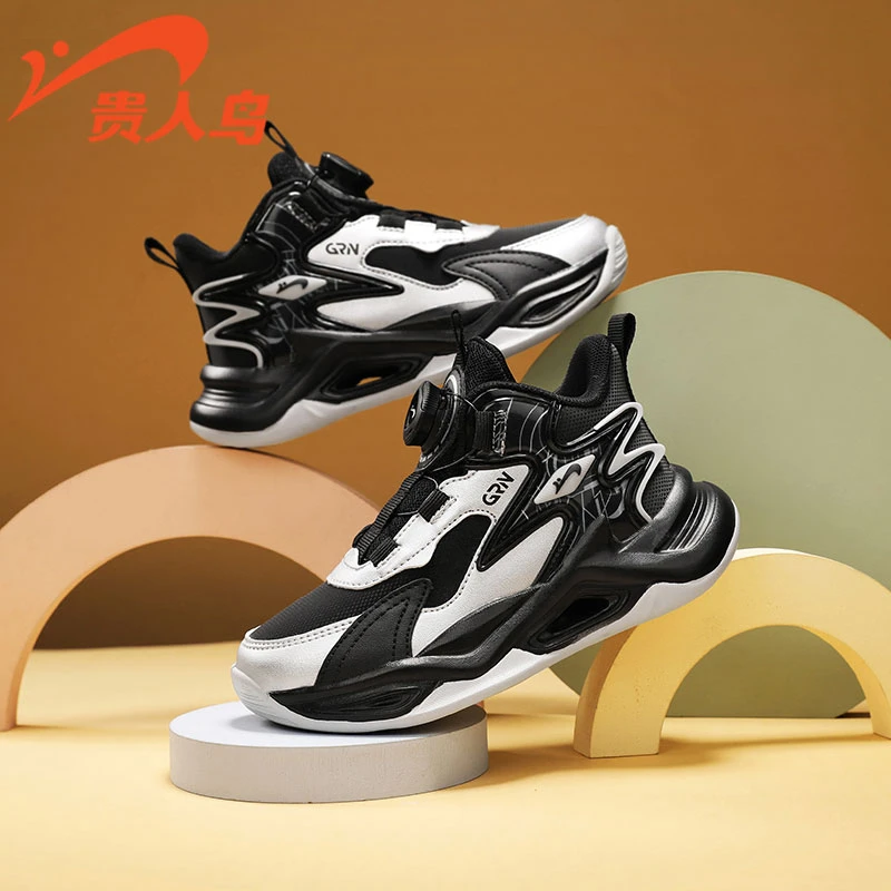 【肉妈童品】贵人鸟童鞋冬季儿童运动鞋皮面加绒中大童鞋GRN25055G