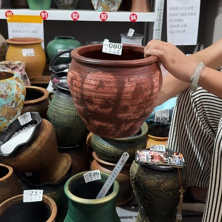 红彩绘缸080高20口径19