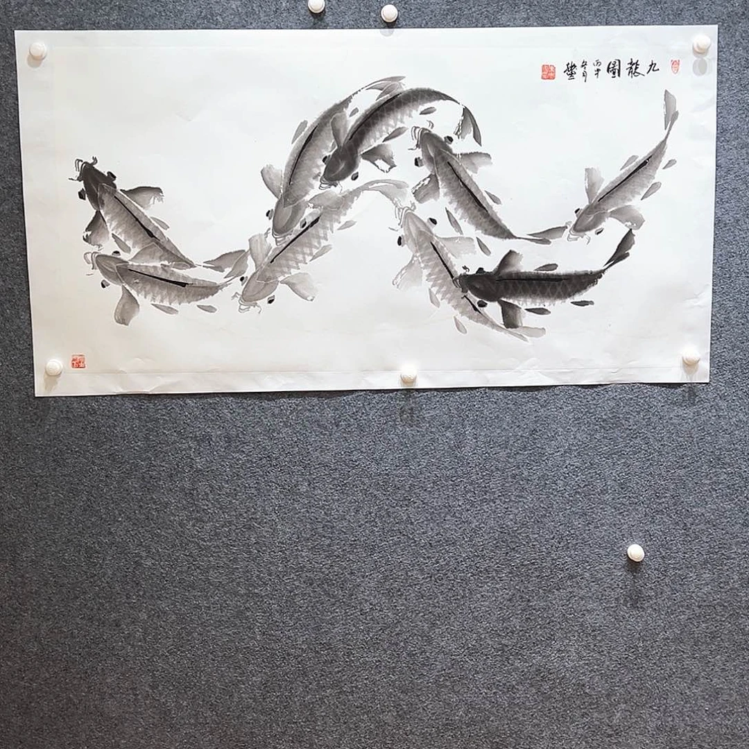 国画纯手绘画心原创