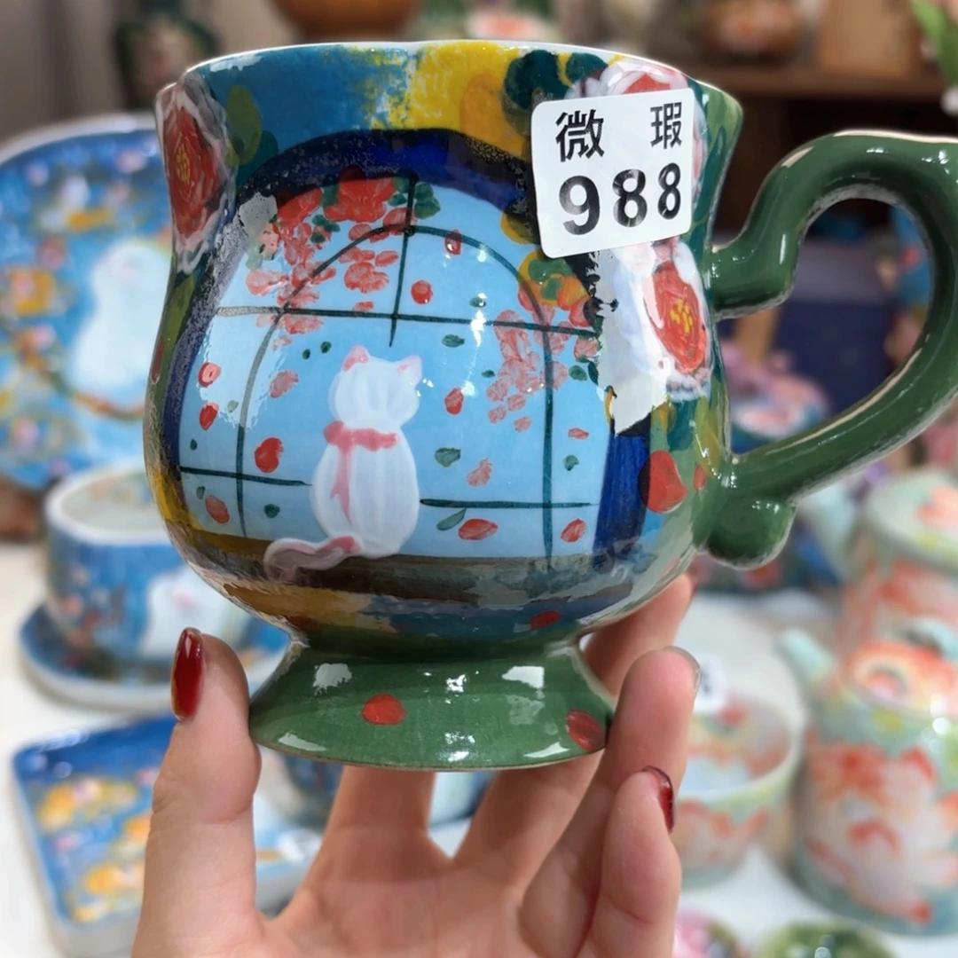 景德镇手绘高温釉下彩陶瓷茶具