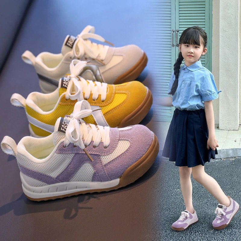 女童德训鞋秋季儿童板鞋女孩休闲鞋2025新款百搭中大童鞋子运动鞋