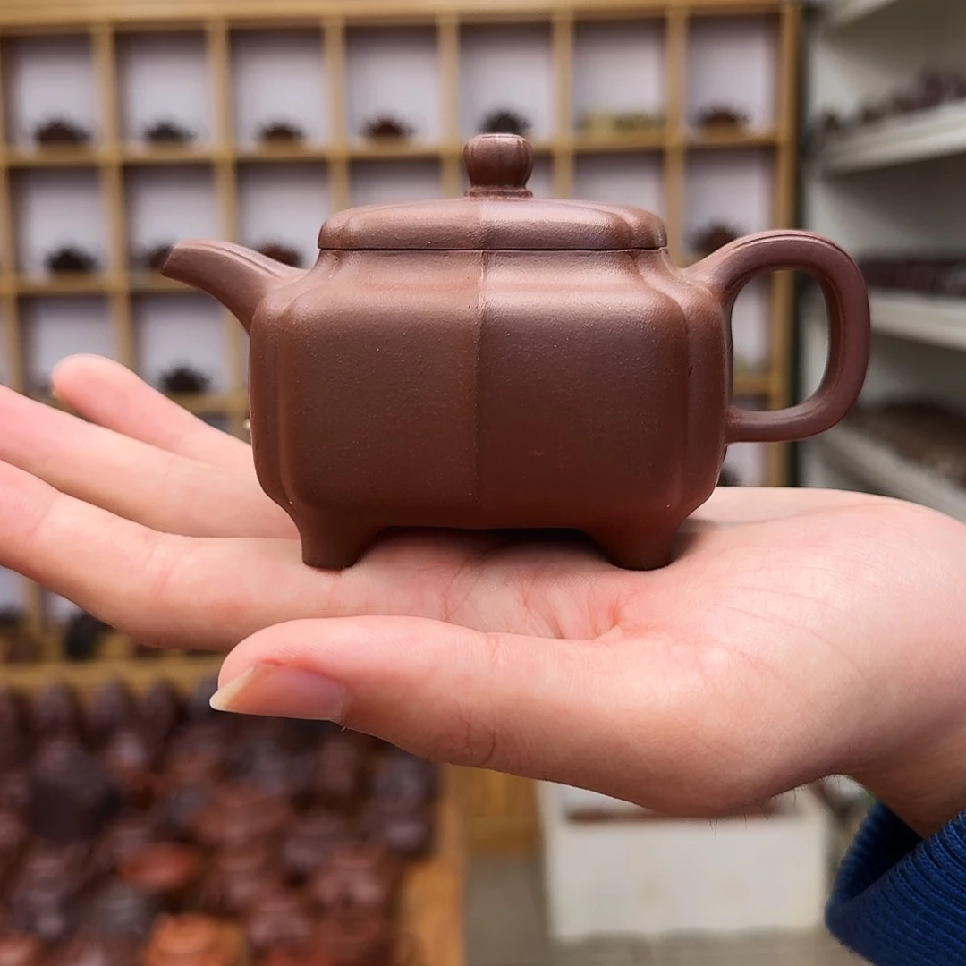 紫砂茶壶四方菱花220cc