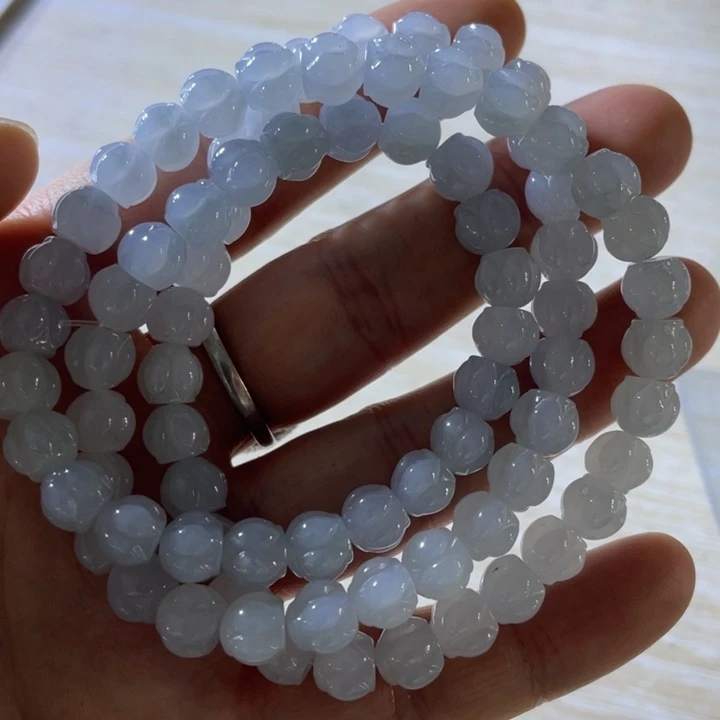 翡翠裸石缅甸翡翠莲花珠