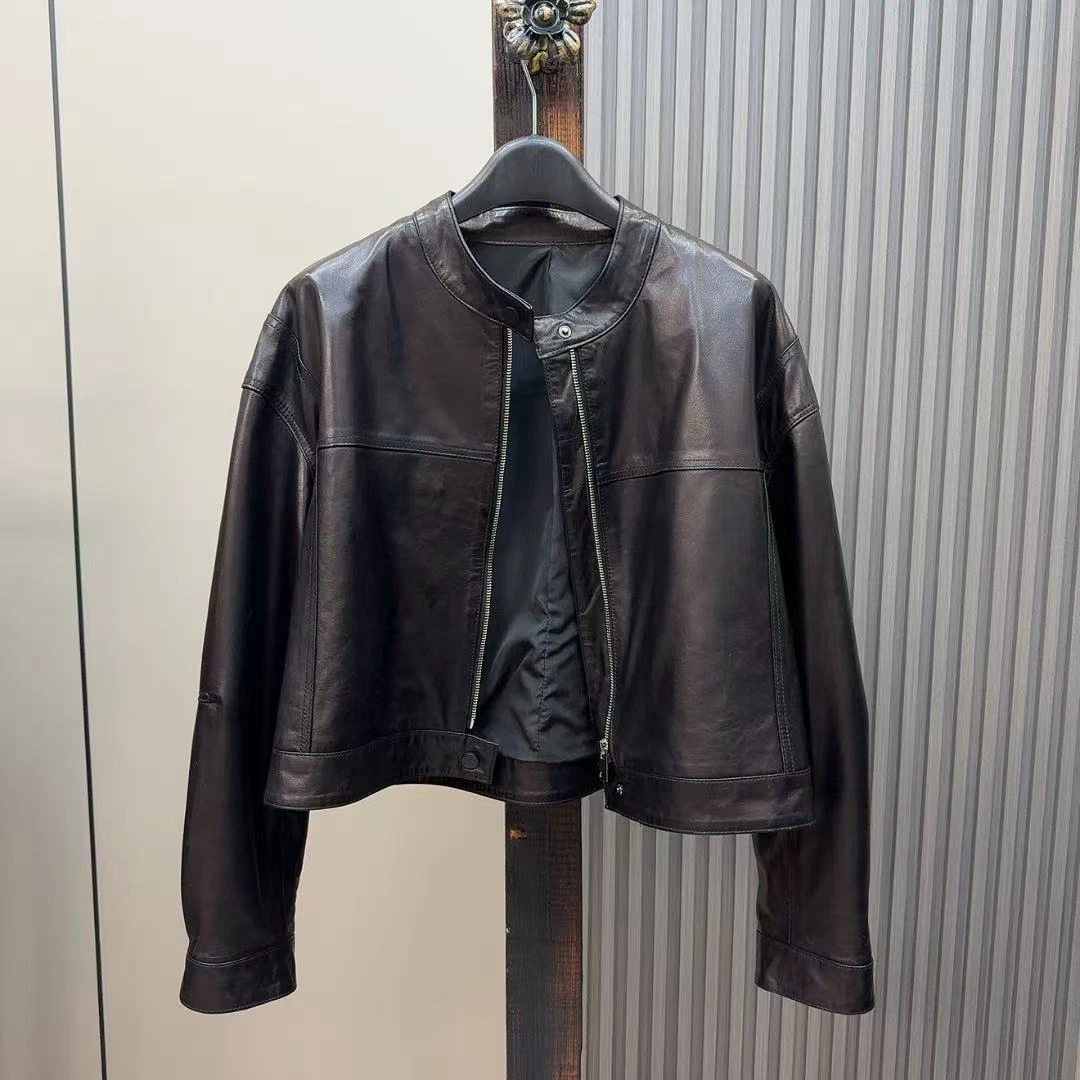 6801#高品质真皮植鞣绵羊皮皮衣外套