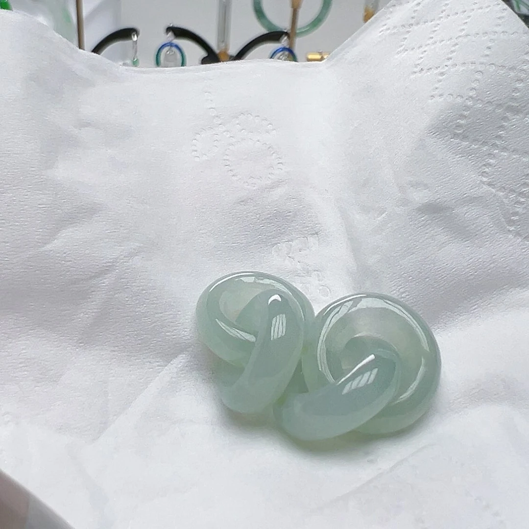 翡翠未镶嵌耳饰淘*天然缅甸A货翡翠