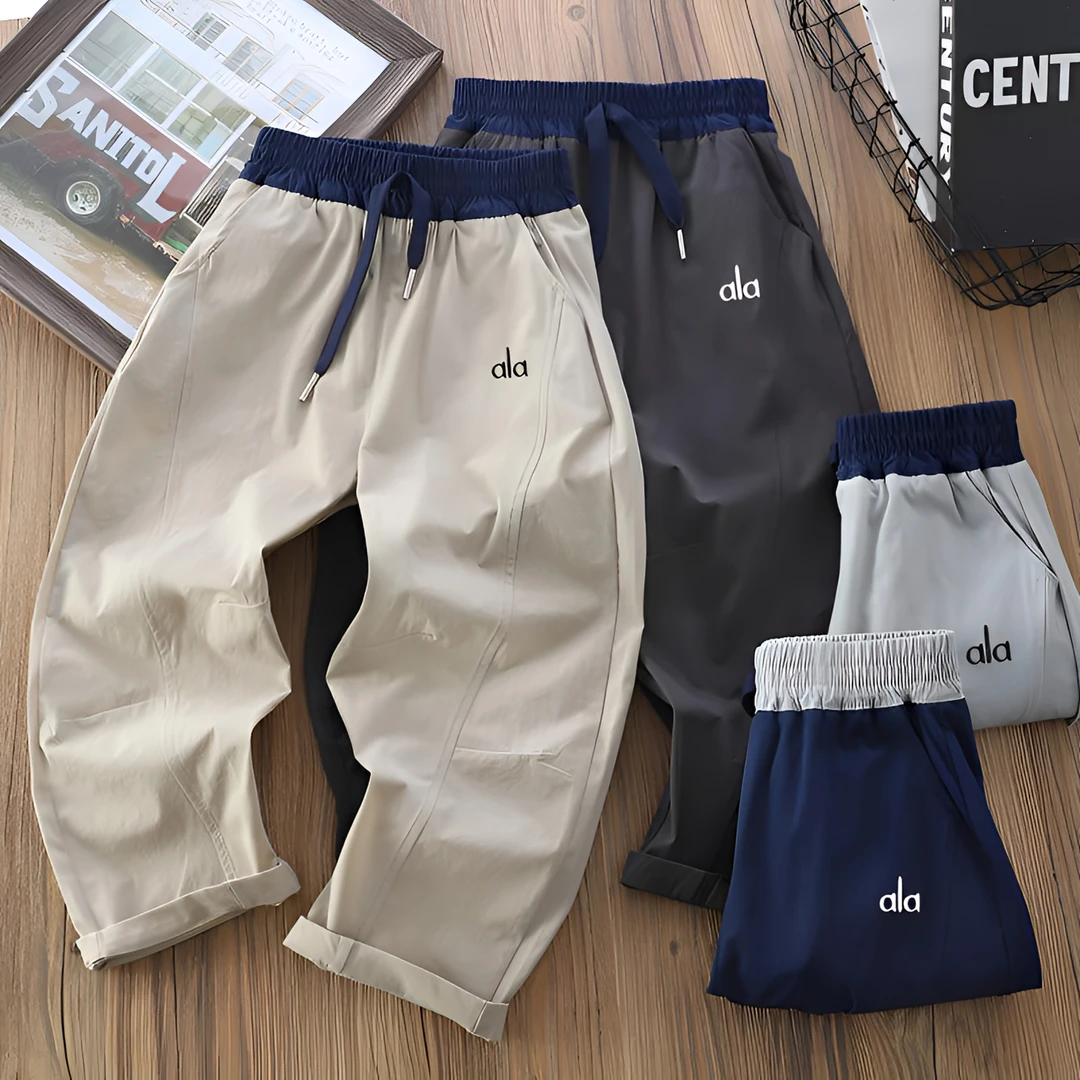 A*LO家新款宽松运动中大童速干裤男B类夏季休闲风休闲运动裤弹力