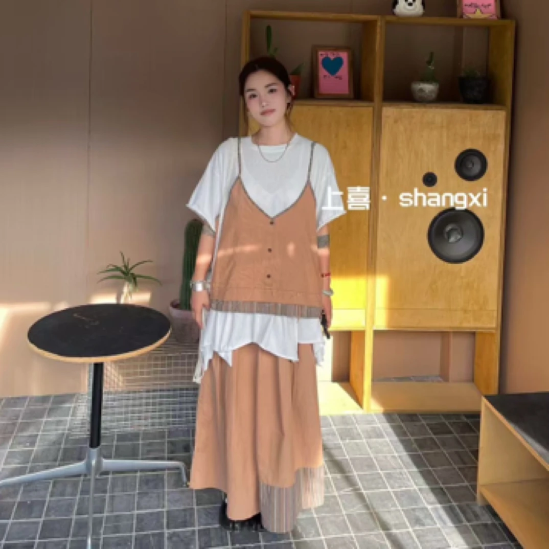 /大大/上喜家/0901#0902#5707#日式复古拼接吊带马甲套装/❥❥❥❥❥❥❥