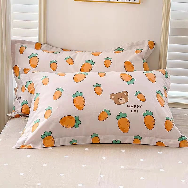 开播福利全棉纯棉枕套四季通用小清新48*74（个别微瑕介意勿拍）